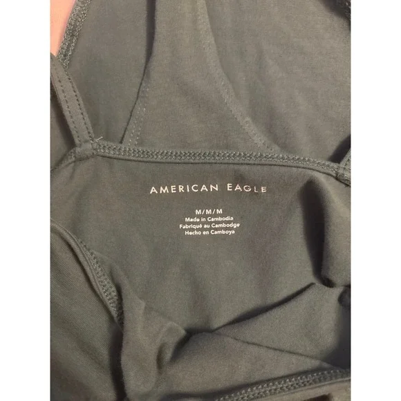 American Eagle Green Ruffle Strap Tank Top Bodysuit,‎ Medium - Picture 6 of 6